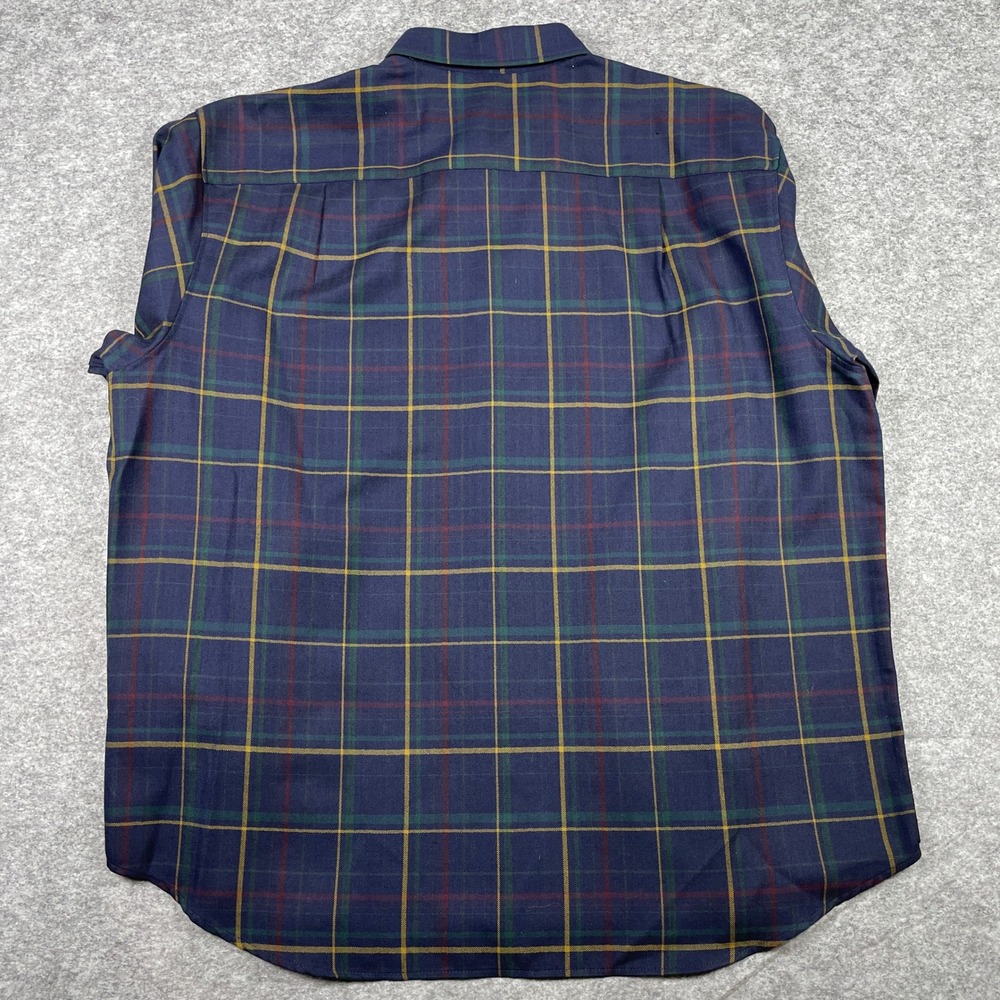 Pendleton 100% Virgin Wool Shirt Mens XXL Blue Sir Pendleton Tartan Plaid Button - Picture 3 of 11